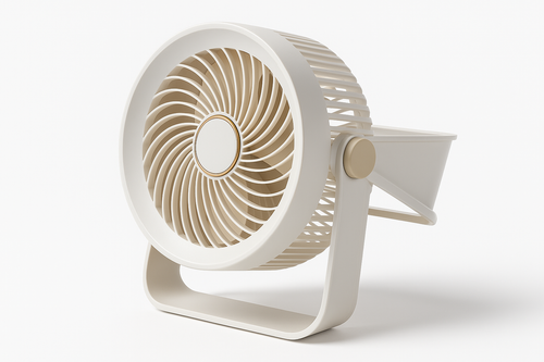 Ventilateur bureau/mural blanc et beige