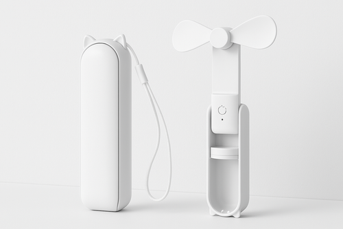 Ventilateur portable blanc avec design oreilles de chat
